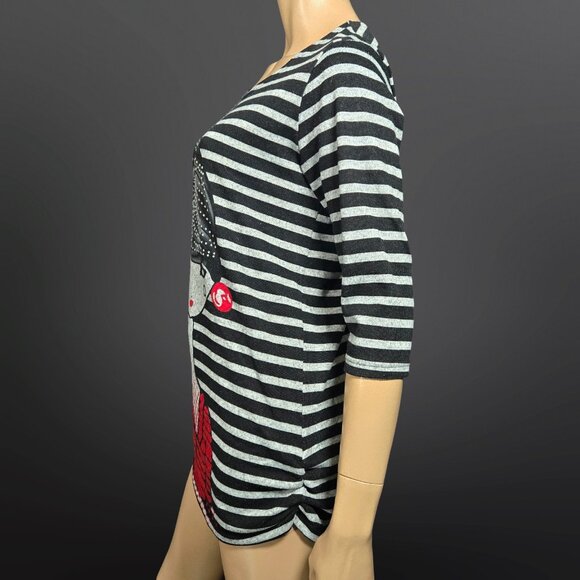 Y2K Striped Tunic Top Micro Mini Dress Size S Girl Lady Art Euro Emo Grunge - Picture 6 of 9